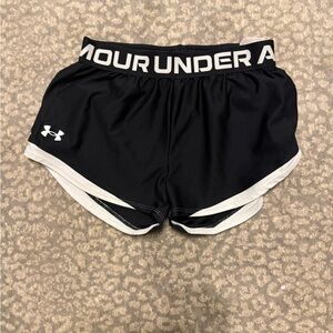 Under Armour Girls Black and White Athletic Shorts
